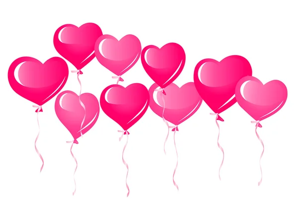 Pink heart balloons — Stock Vector