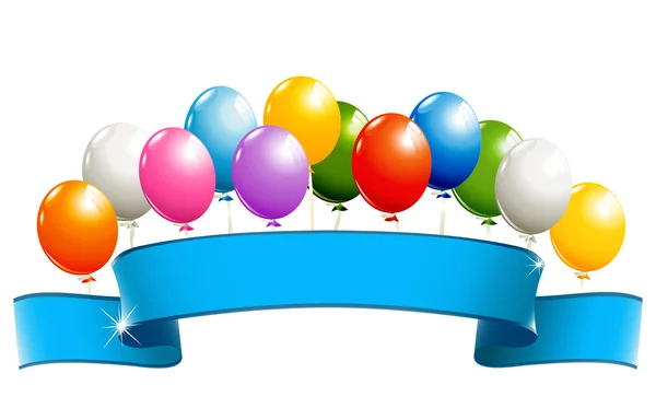 Banner con globos — Archivo Imágenes Vectoriales