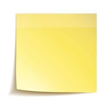 beyaz zemin üzerine sarı sopa not kağıdı