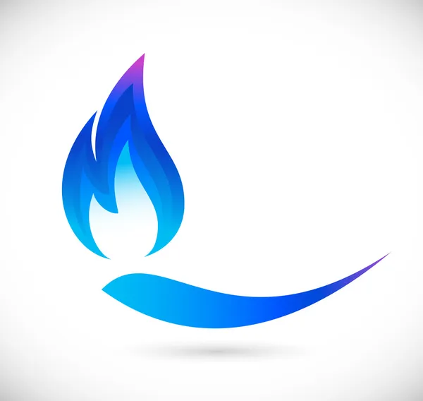 Blue fire icon — Stock Vector