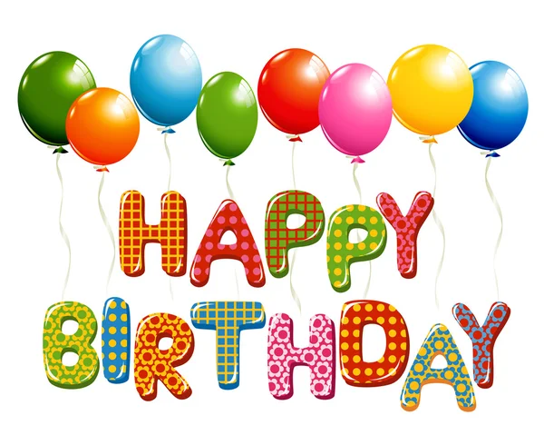 Happy Birthday letters with balloons Royalty Free Stock Illustrations
