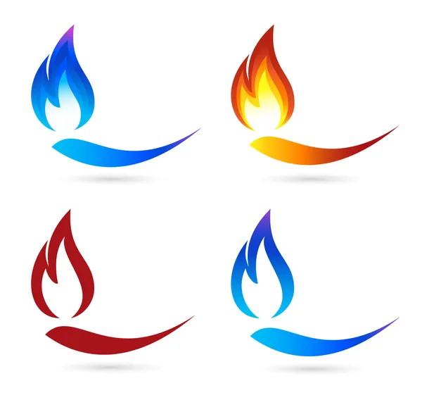 Set of fire icons — Stock Vector