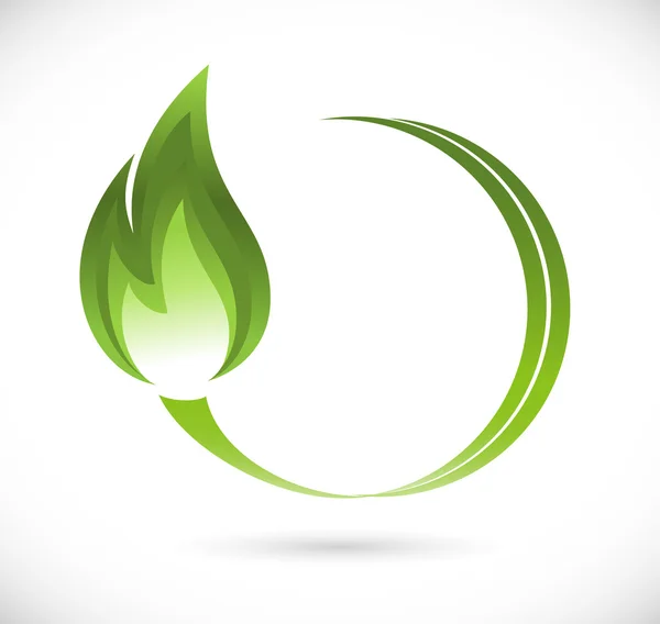 Grön eld-ikonen — Stock vektor