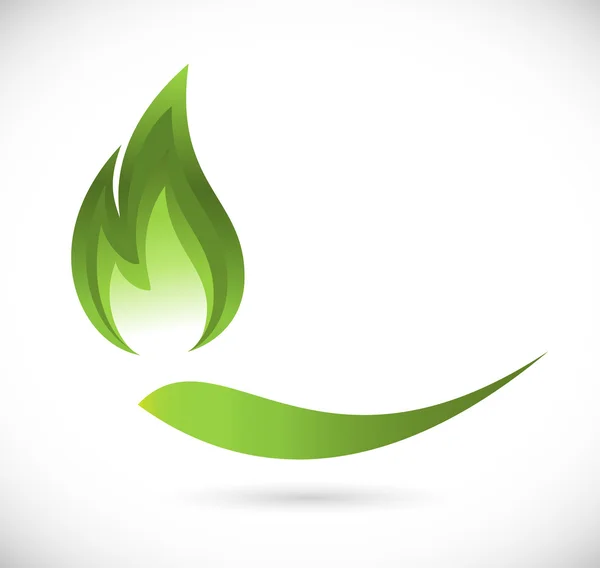 Icono verde fuego — Vector de stock