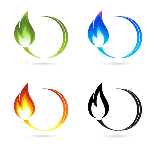 Ensemble d'icônes de feu — Image vectorielle
