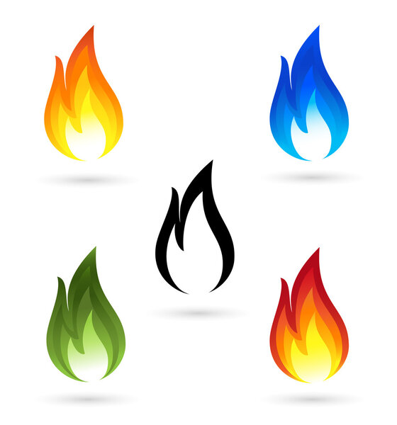 Set of fire icons