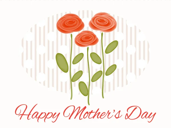 Gelukkig moeders dag kaart met rozen — Stockvector