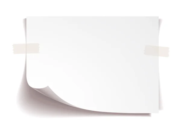 Beyaz arka plan beyaz bir not kağıdına — Stok Vektör