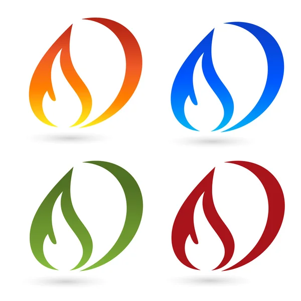 Set of fire icons — Stock Vector