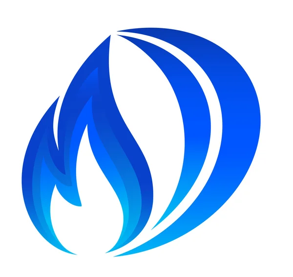 Modrý oheň ikona — Stockový vektor