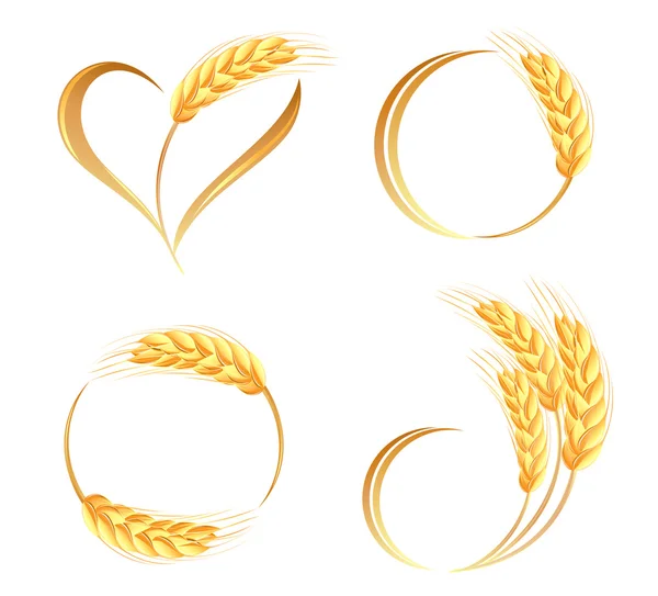 Abstract wheat ears icons — Stock Vector