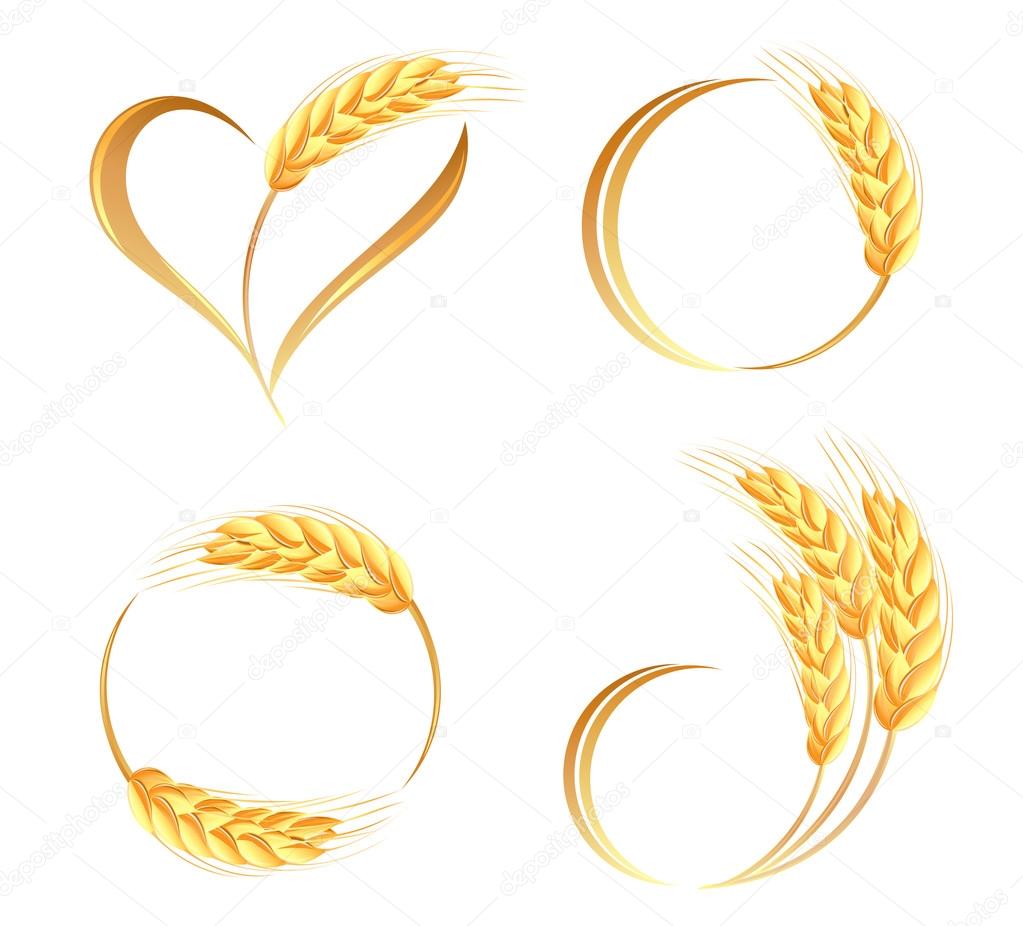 Abstract wheat ears icons 
