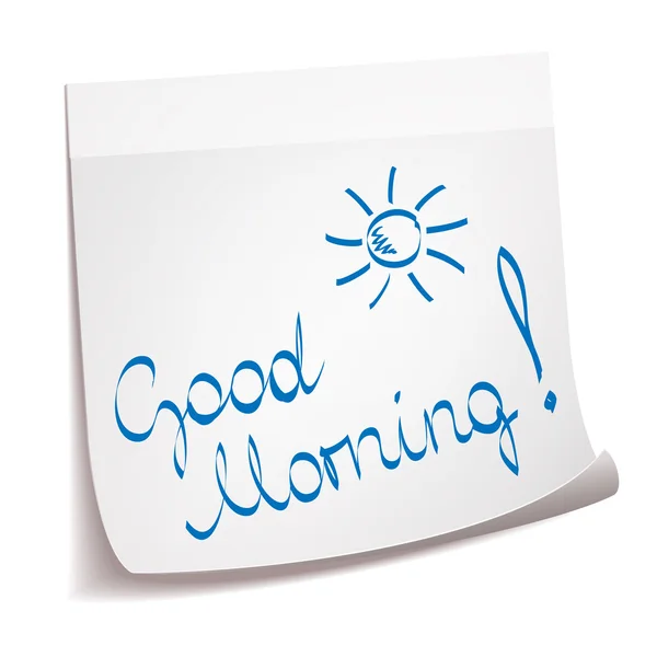 Good Morning note with sun — Stock Vector