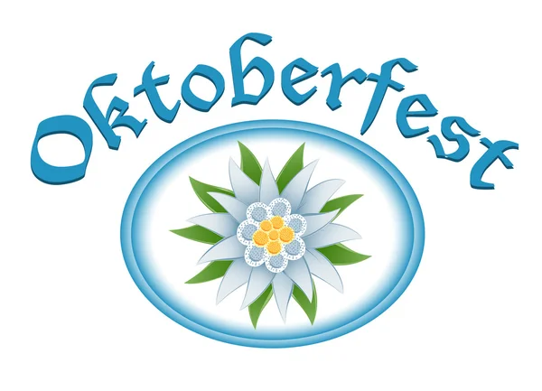 Projeto de celebração Oktoberfest com edelweiss — Vetor de Stock