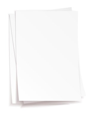 Stack of white papers on white background clipart