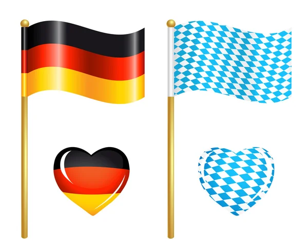 Germany and Bavaria flags icons — Stock Vector