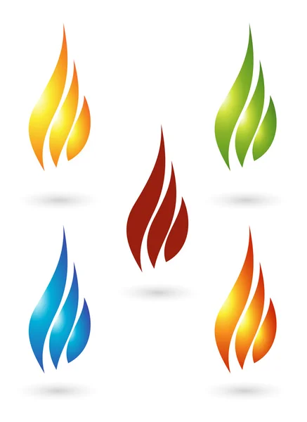 Set of fire icons — Stock Vector