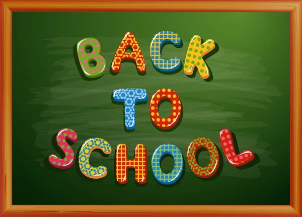 Back to school written on blackboard — Stock Vector