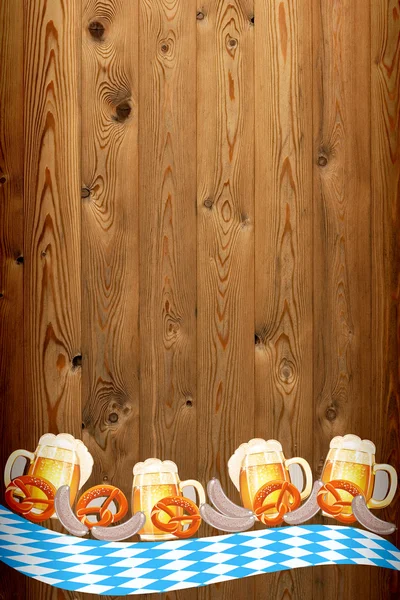Oktoberfest banner op oude houten textuur — Stockfoto