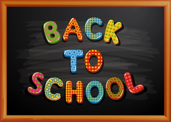Back to school written on blackboard — Stock Vector