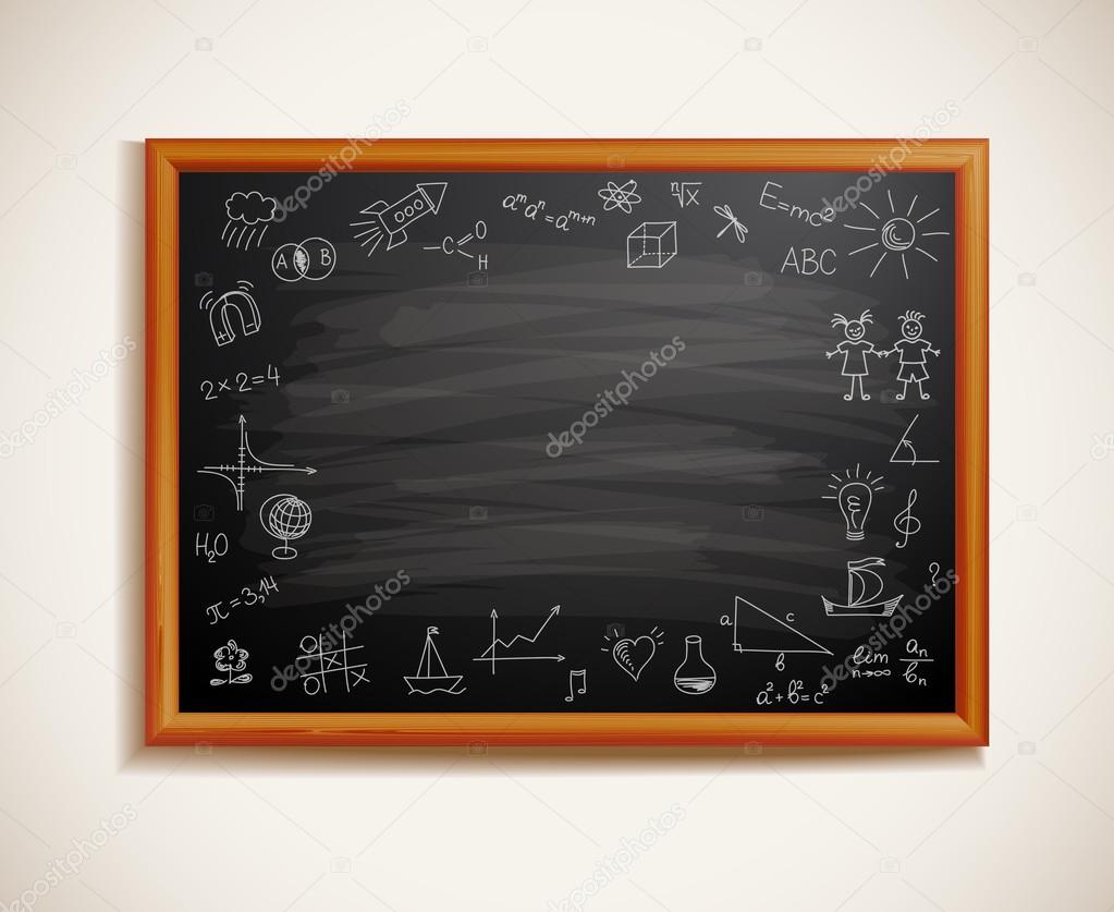 Blackboard in a wooden frame