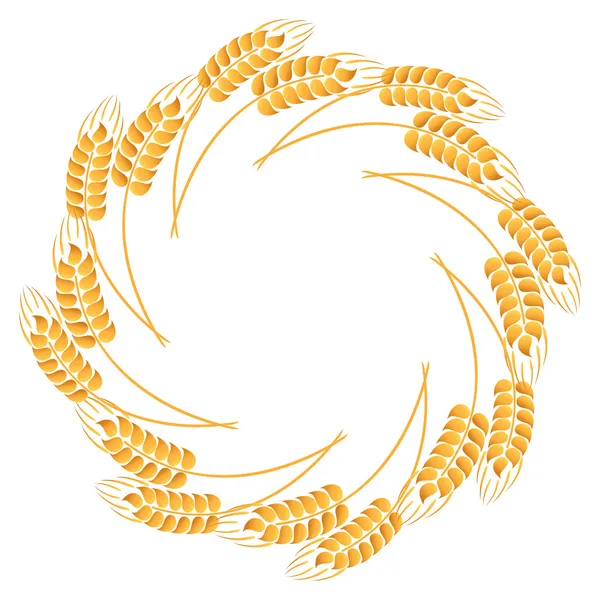 Wreath of wheat ears — Stock Vector