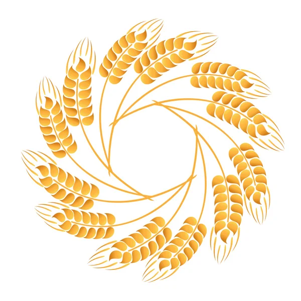 Wreath of wheat ears — Stock Vector