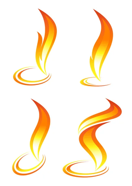 Set of fire icons — Stock Vector