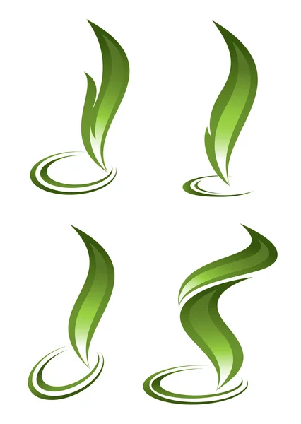 Yeşil ateş simgeler koleksiyonu — Stok Vektör