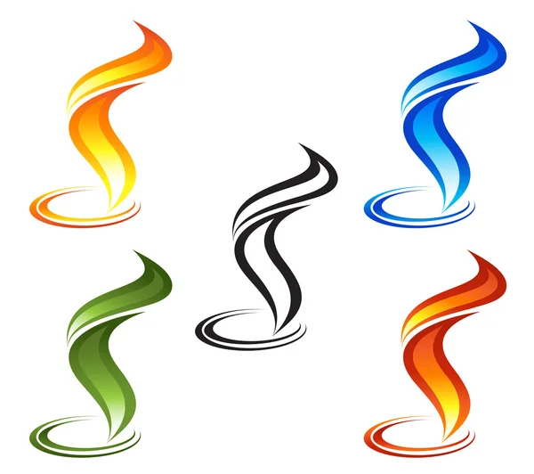 Set of fire icons — Stock Vector