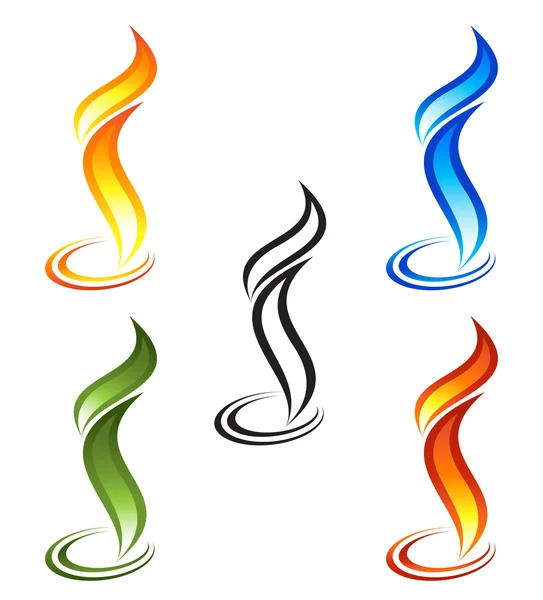 Set of fire icons — Stock Vector