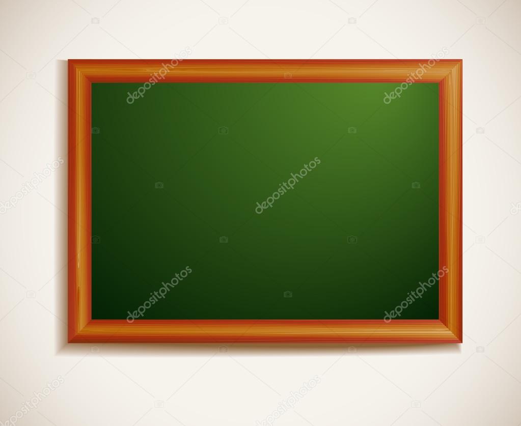 Green Blackboard in a wooden frame