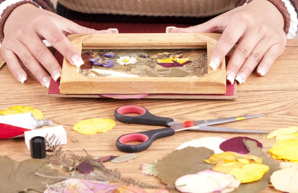 kuru çiçekler ile el yapımı