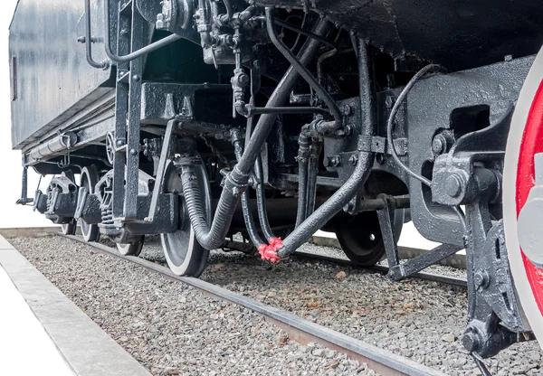 蒸気の列車の車輪. — ストック写真