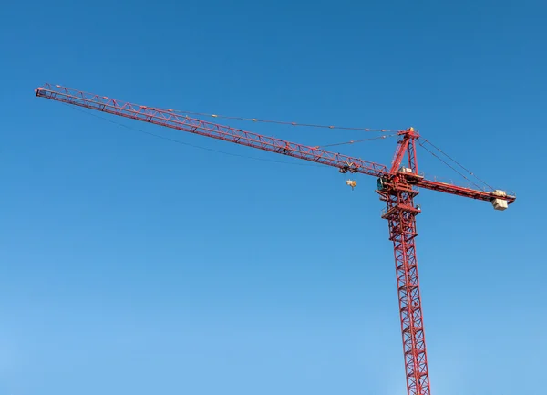 Red tower crane. — Stock Photo, Image