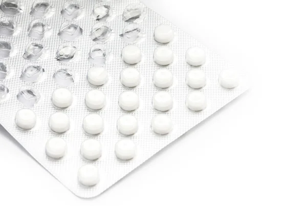 Half-empty pack of pills. — Stock Photo, Image