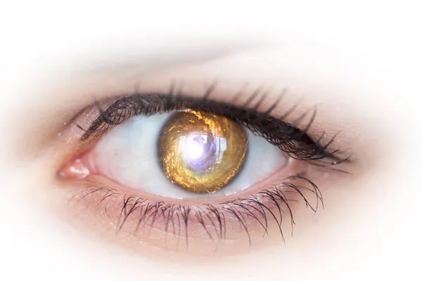 Eye and galaxy. Concept photo. — Stock Photo, Image