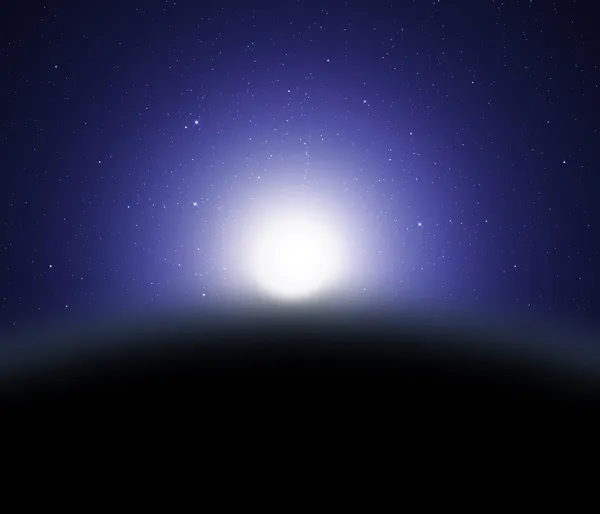 暗い惑星と太陽. — ストック写真