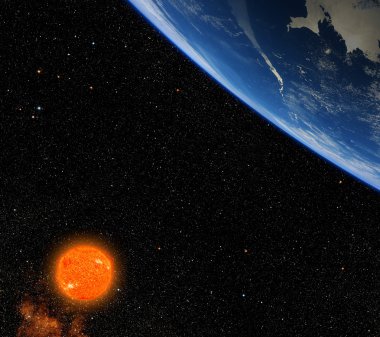 gezegen ve Kızıl Yıldız.