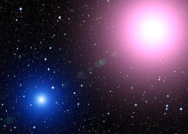 uzayda iki yıldız.