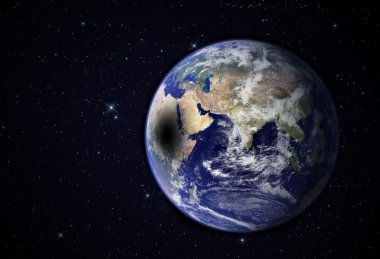 Dünya yüzeyinin üzerinde ay gölgesi.