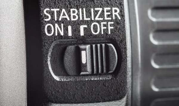 Interruptor de estabilização da lente . — Fotografia de Stock