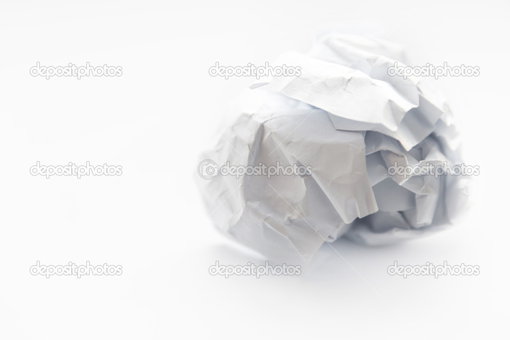 Crumpled paper ball.