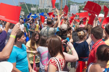 Vladivostok, Rusya Federasyonu - 7 Temmuz: flashmob 