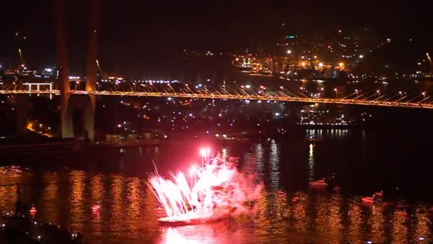 Festival Internacional de Fogos de Artifício em Vladivostok . — Vídeo de Stock