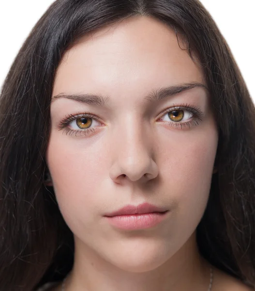 Close-up portret van jonge vrouw. — Stockfoto