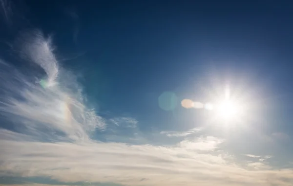 Blue sky with sun. — Stock Photo, Image