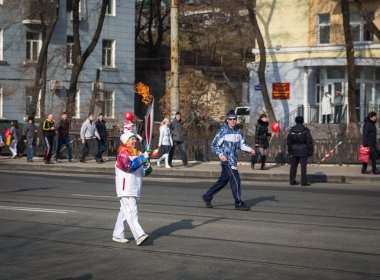 Olimpiyat Meşalesi koşusu.