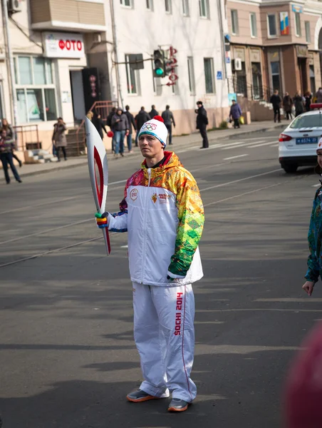 La staffetta della torcia olimpica . — Foto Stock