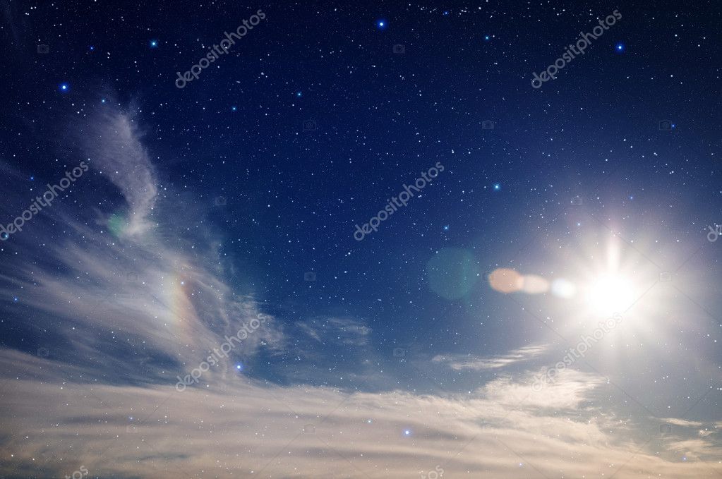 Ciel Bleu Avec Etoiles Image Libre De Droit Par Eevl C